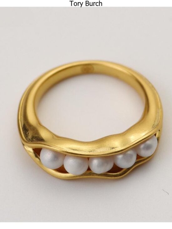 None Jewelry - Tory Burch Gold Pearl-Accent Ring